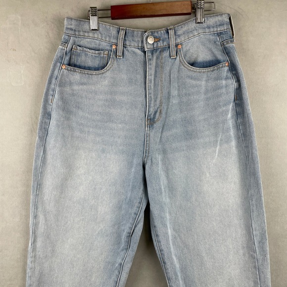 RSQ 90's Jean Light Wash High Rise Relaxed Straight Tapered Denim Blue Wmns 28 - Picture 3 of 11